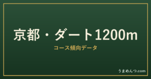京都ダート1200mの傾向|コースの特徴と狙い方