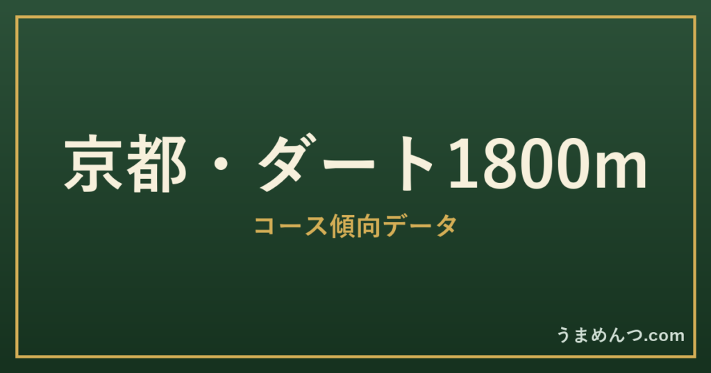 京都ダート1800mの傾向｜コースの特徴と狙い方
