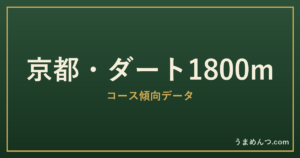 京都ダート1800mの傾向|コースの特徴と狙い方