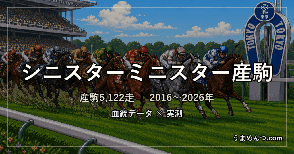 シニスターミニスター産駒の得意・苦手条件|距離・コース・馬場・脚質・クラス別に実測