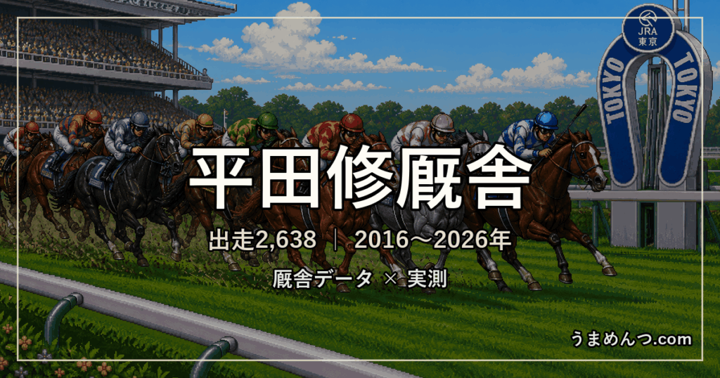平田修厩舎の得意条件|距離・競馬場・クラス・休み明け別に実測