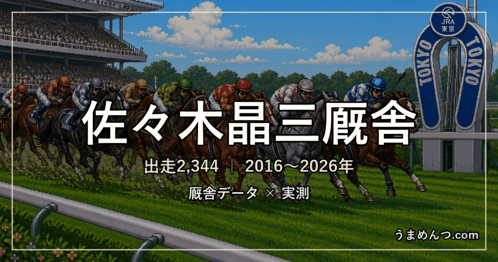 佐々木晶三厩舎の得意条件|距離・競馬場・クラス・休み明け別に実測