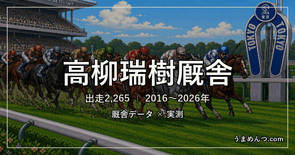 高柳瑞樹厩舎の得意条件｜距離・競馬場・クラス・休み明け別に実測